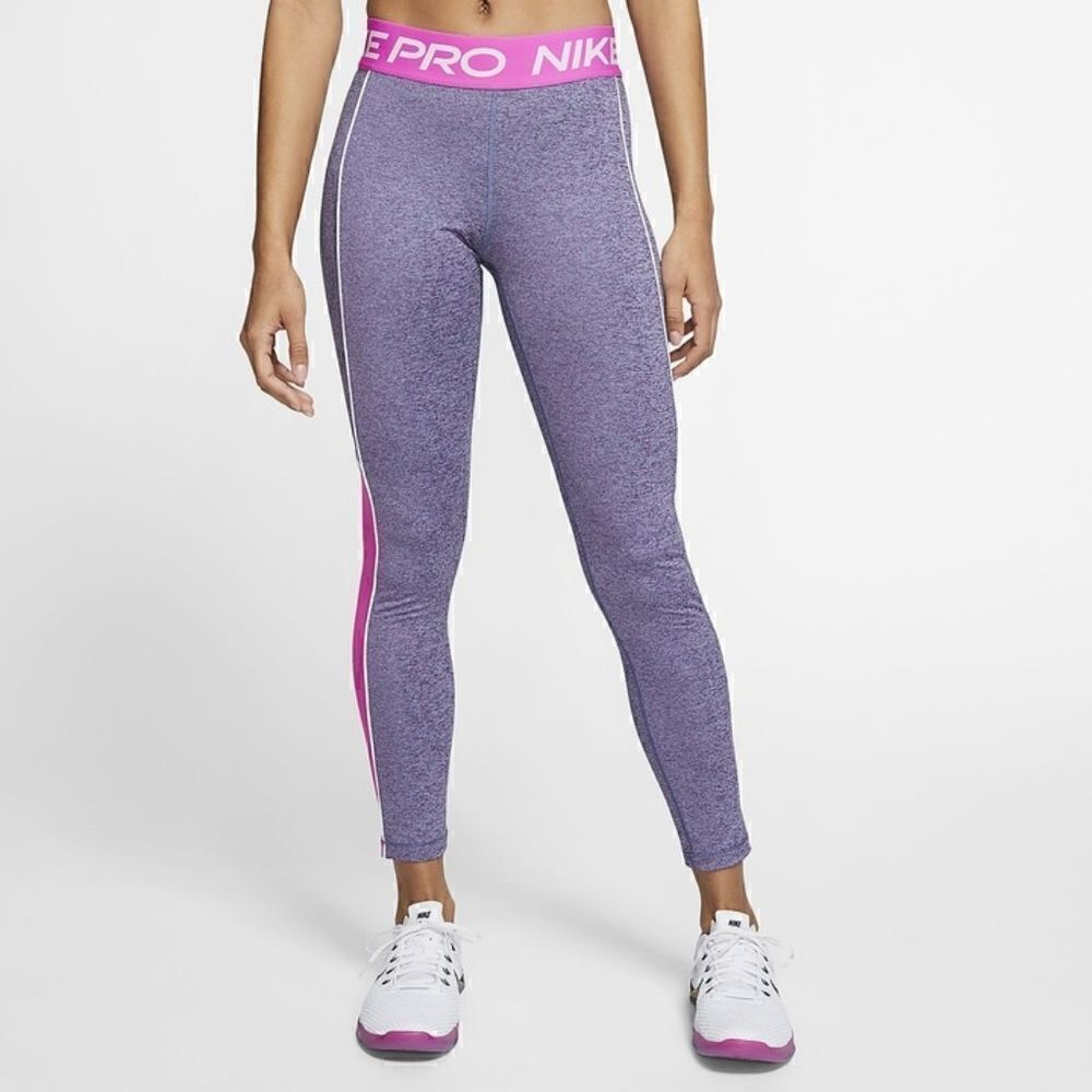 Nike Pro Intertwist Women's Mesh Leggings Blue Pink Compression Pants CJ3660-424